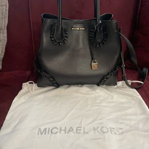 Michael Kors Crossbody Bag Studio Mercer Gallery Ruffled Leather Satchel